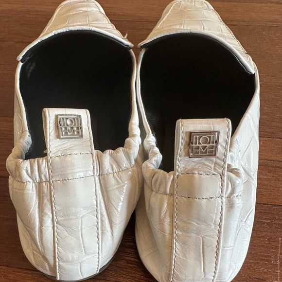 TOTEME The Travel Loafer Croc Embossed Leather Square Toe Flats EU 38 - Picture 7 of 8